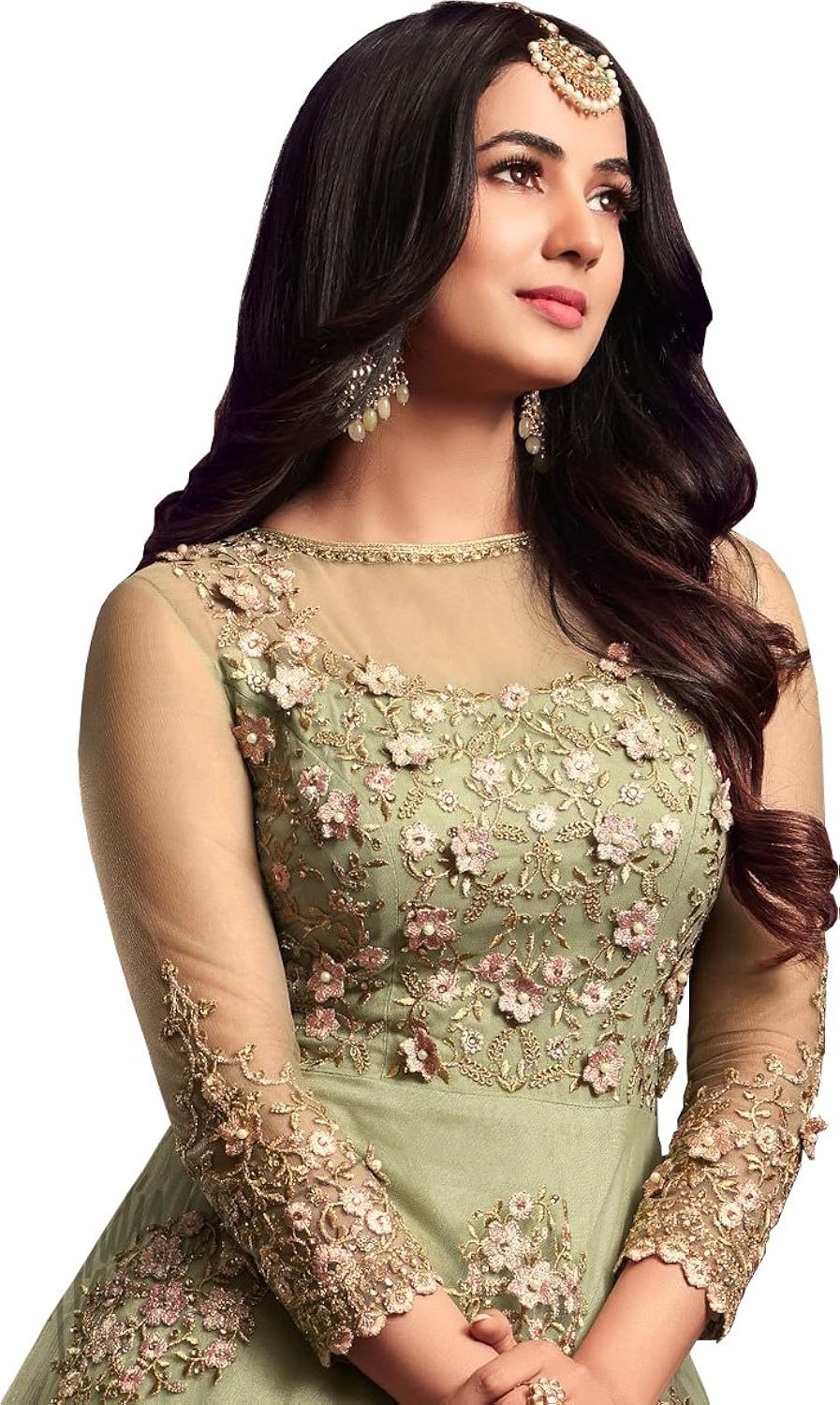 amiira women's net anarkali gown