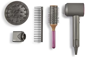 Casdon 73252 Dyson Supersonic Styling Set | Interactive Toy Hairdryer for Children Aged 3 Years & Up | Looks and Works Like The Real Thing, Grey
