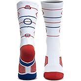 ChalkTalkSPORTS Hockey Performance Crew Socks - Hockey Rink - Youth & Adult - White - Hockey Mid-Calf Socks