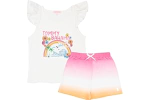 Tommy Bahama Girls 2-Piece Set - Tank Top & Shorts - Casual Summer Outfit for Kids