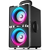 YIER Bluetooth Speaker, 200W Peak Loud Stereo with Big Bass, 20H Playtime, TWS, Fast Charging, Portable Handle, Wireless Large Boombox Bocina with LED Light for Party Outdoor Backyard Camping