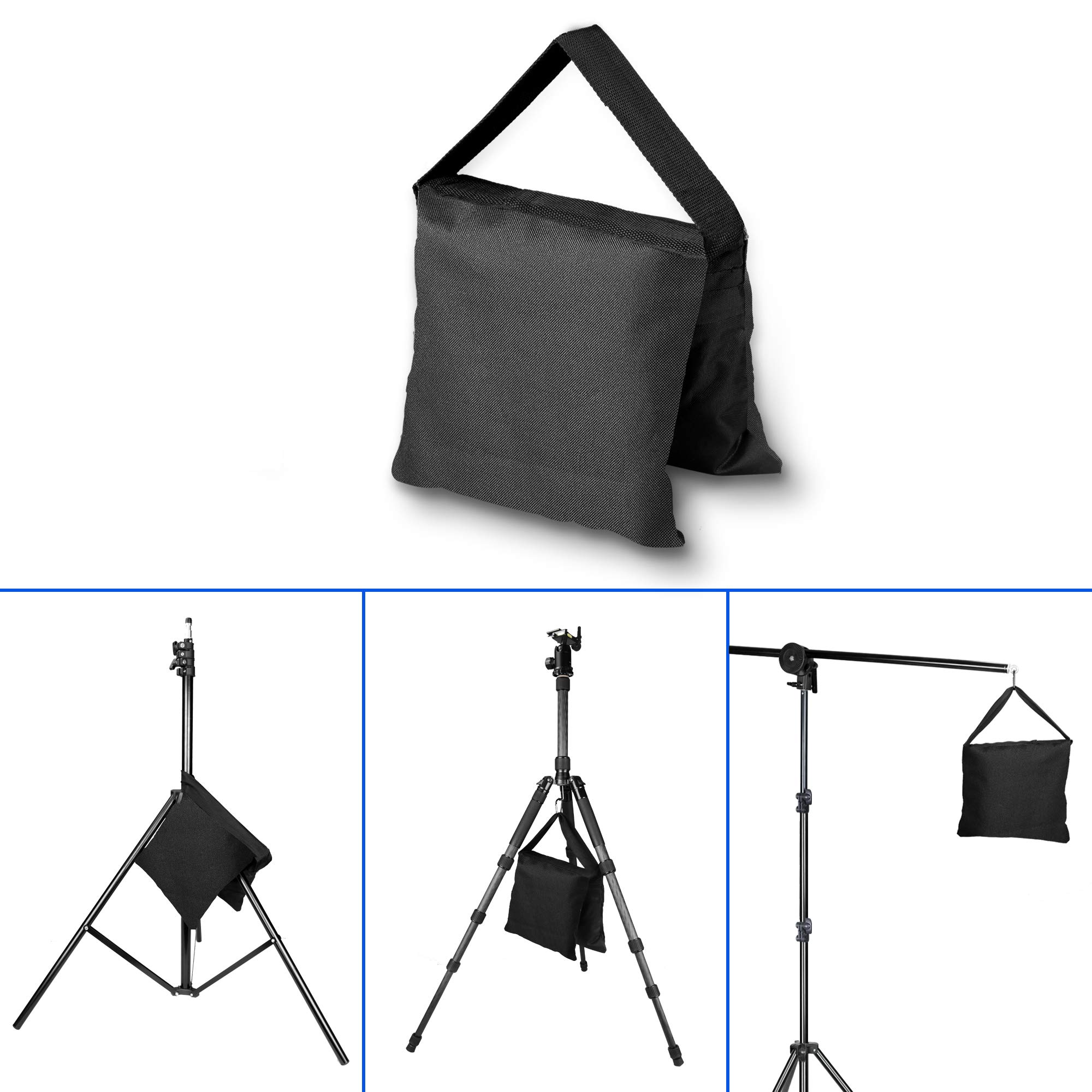 EMART Upgraded Heavy Duty Sandbag, Photo Video Studio Weight Bag Saddlebag Design for Photography Light Stand Tripod, Umbrella Base, Camping, Pop up Tent, Fishing Chair - 6 Pack