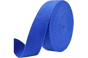 AEVORA 1 inch Cotton Webbing Braid Handles Bag Strap 15ft High Density Webbing Plain Weave Straps for Cloth Tote Bag, Pet Collars, DIY Projects, Crafts, Outdoor Accessories (Royal Blue 514)