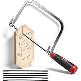 KATA 6.5" Coping Saw, Precision Woodworking &amp; Craft Hand Saw with 6 Blades | TPR Grip, 6PC Replaceable 65Mn Blades with 14/18/24 TPI Fine Teeth for Curved Cuts, Scroll Work, DIY &amp; Detailed Projects