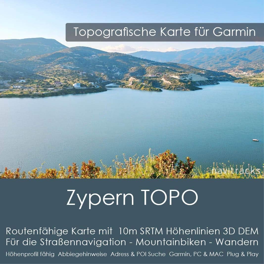 Cyprus Topographic Map for Garmin 4GB MicroSD Card