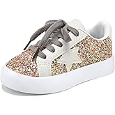 Qimaoo Girls Sneakers Glitter Tennis Shoes Lightweight Non-Slip Running Walking Shoes for Toddler/Little Kid/Big Kid