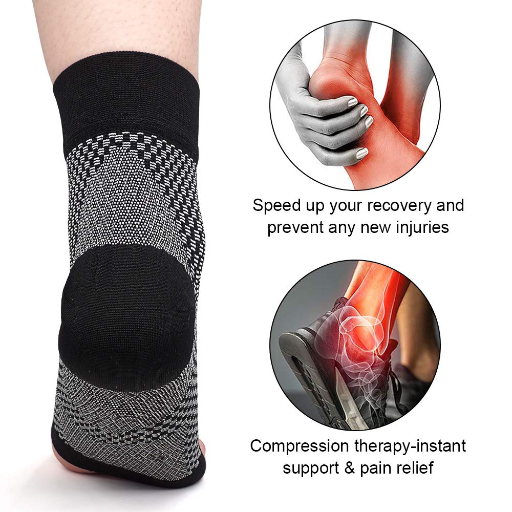 Dr. Foot\'s Compression Arch Support Sleeves for Men & Women, Plantar Fasciitis Socks with Comfort Gel Pad for Flat Feet, Foot and Heel Pain Relief (M - Men\'s 5-7.5 | Women\'s 6-9.5)