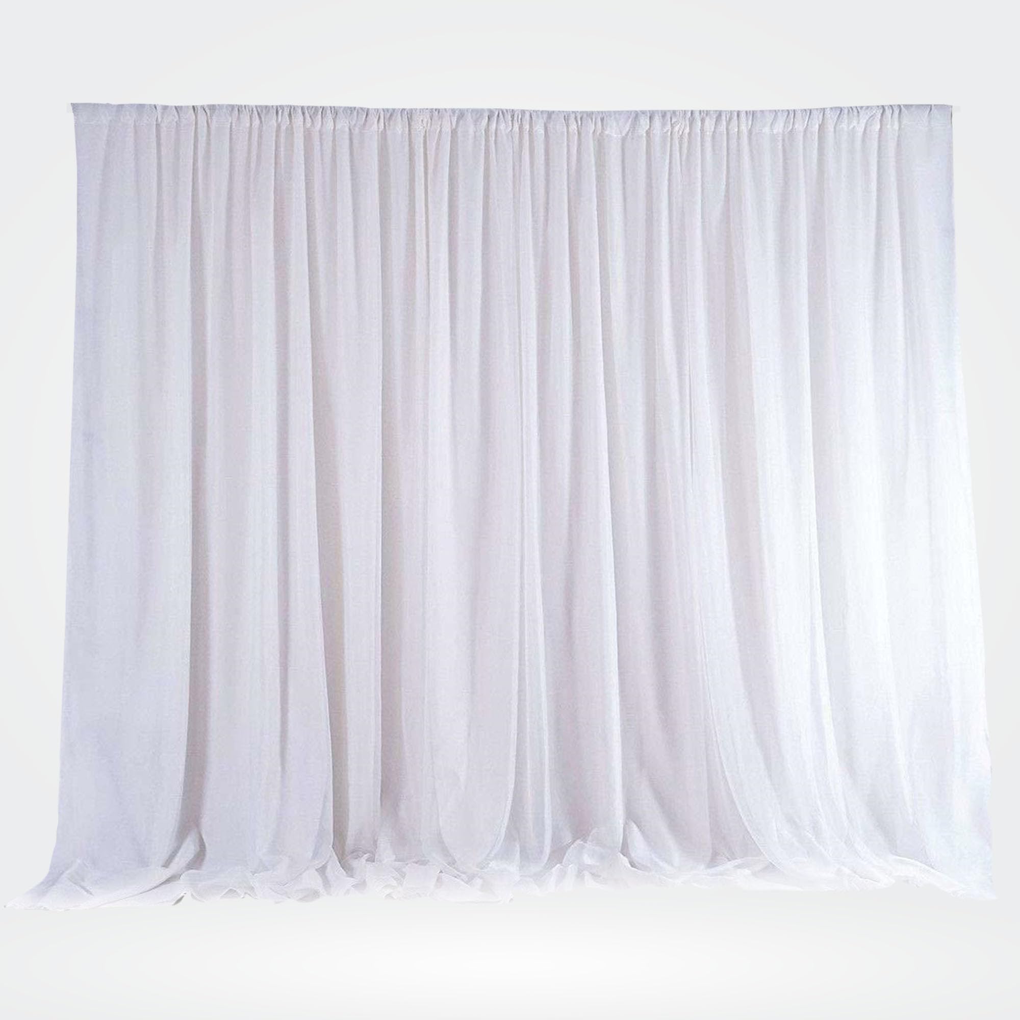 Weddecor Pleated White Silk Backdrops Decorative Curtain Background Fabric Backdrop for Christmas, Weddings, Parties, Events, Photography, Home Décor, 4 Metres x 4 Metres