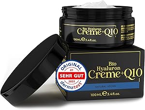 Kapua Naturals Bio Hyaluron Gesichtscreme 100ml + Q10 – mit natürlichem UV-Schutz, Sheabutter & Mandelöl, intensive Anti-Aging Pflege gegen Falten, Soforteffekt, für Frauen & Männer, Tiegel