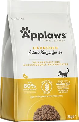 Trockenfutter für ausgewachsene Katzen 2 kg – Huhn mit Lamm Kroketten 1 x 2 kg, getreidefrei, proteinreich, 100% natürliche Zutaten