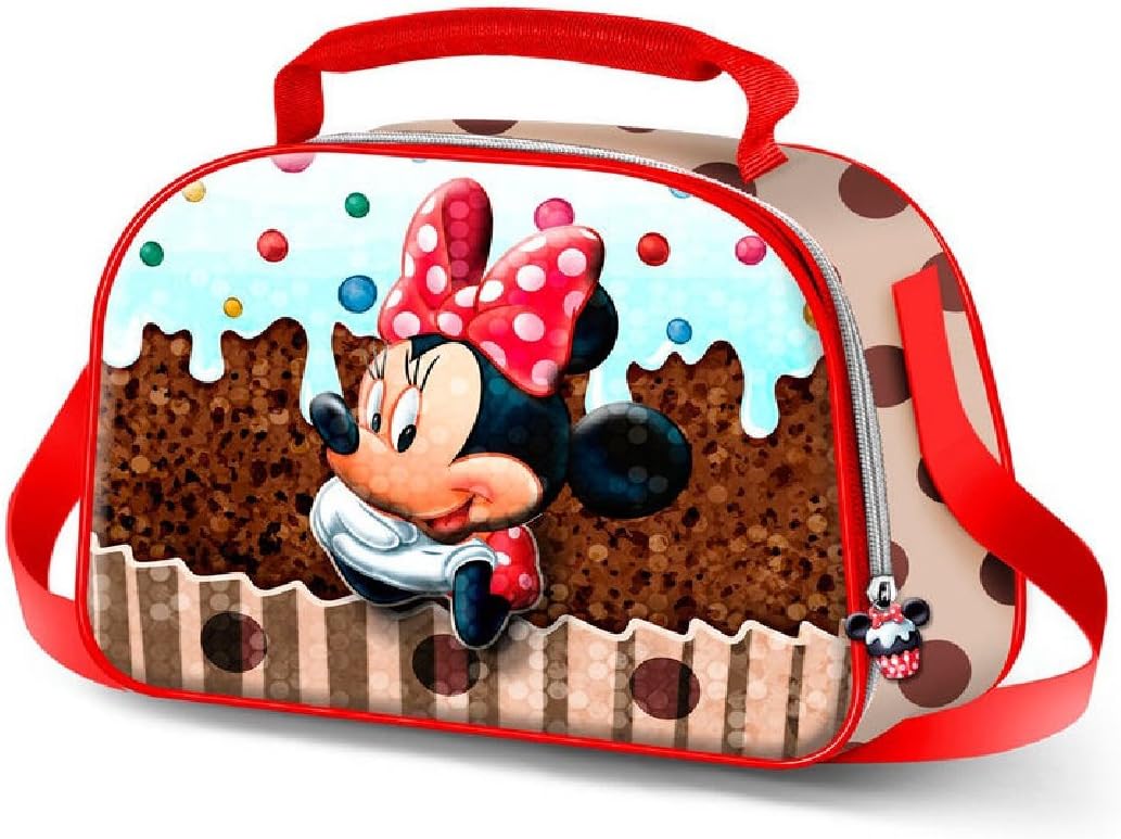 Karactermania Minnie Mouse Muffin-3D Shine Lunch School Bag, 26 cm, Brown