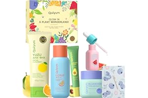 QUIYUM Fruit Skin Care Set, 5 Daily Routine Beauty Skin Care for Teens Girls - Gentle Skincare Gift Sets, Facial Care Set for Women, Christmas Birthday Gift, Stocking Stuffers, Full Size