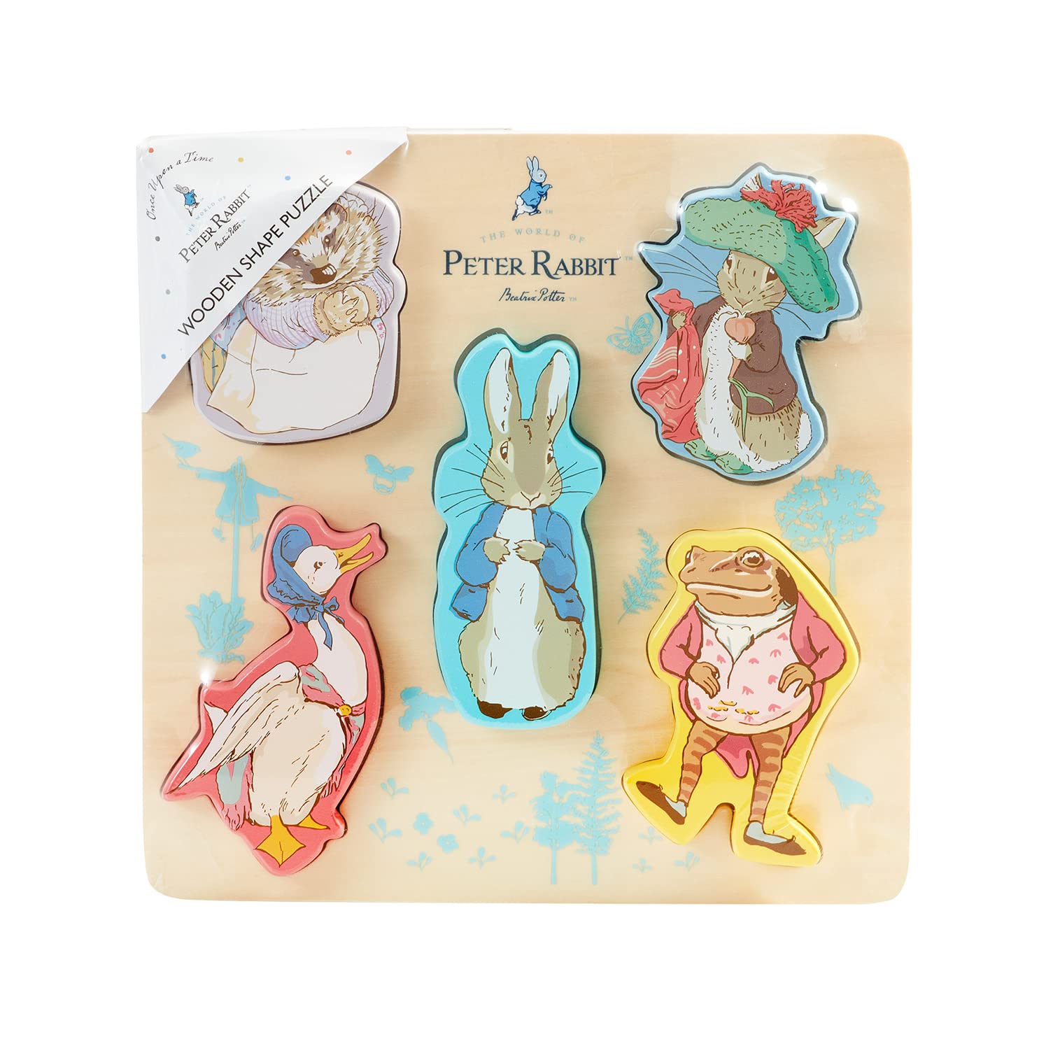Rainbow Designs Official Beatrix Potter - Kids & Toddler Peter Rabbit Shape Puzzle Developmental Toy Jigsaw Great For Early Learning, 5 Pieces