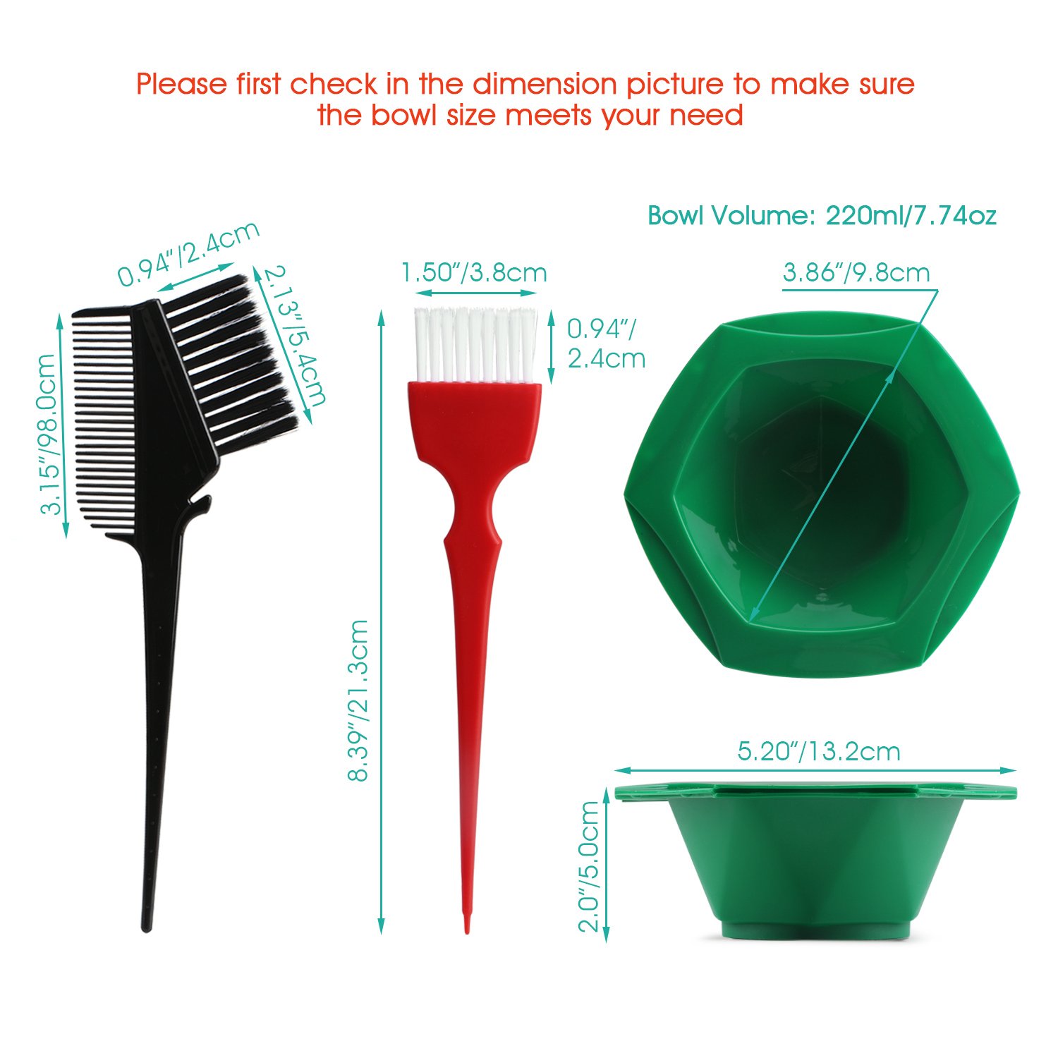 15pcs Hair Color Bowl and Brush Set, Segbeuaty Hair Coloring Highlighting Tools on Hair Dye, Rainbow Hair Color Mixing Bowls Brushes Comb for Dyed Hair, Omber Hair Dye or Art Paint Palatte : Beauty