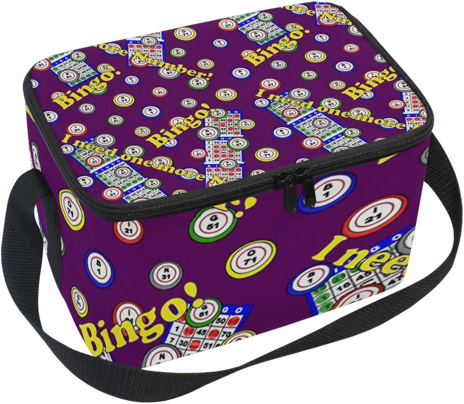 Staroklaho Bingo Insulated Lunch Bag Cooler Tote Bag Lunchbox Meal Prep Handbag for Picnic School Women Men Kids