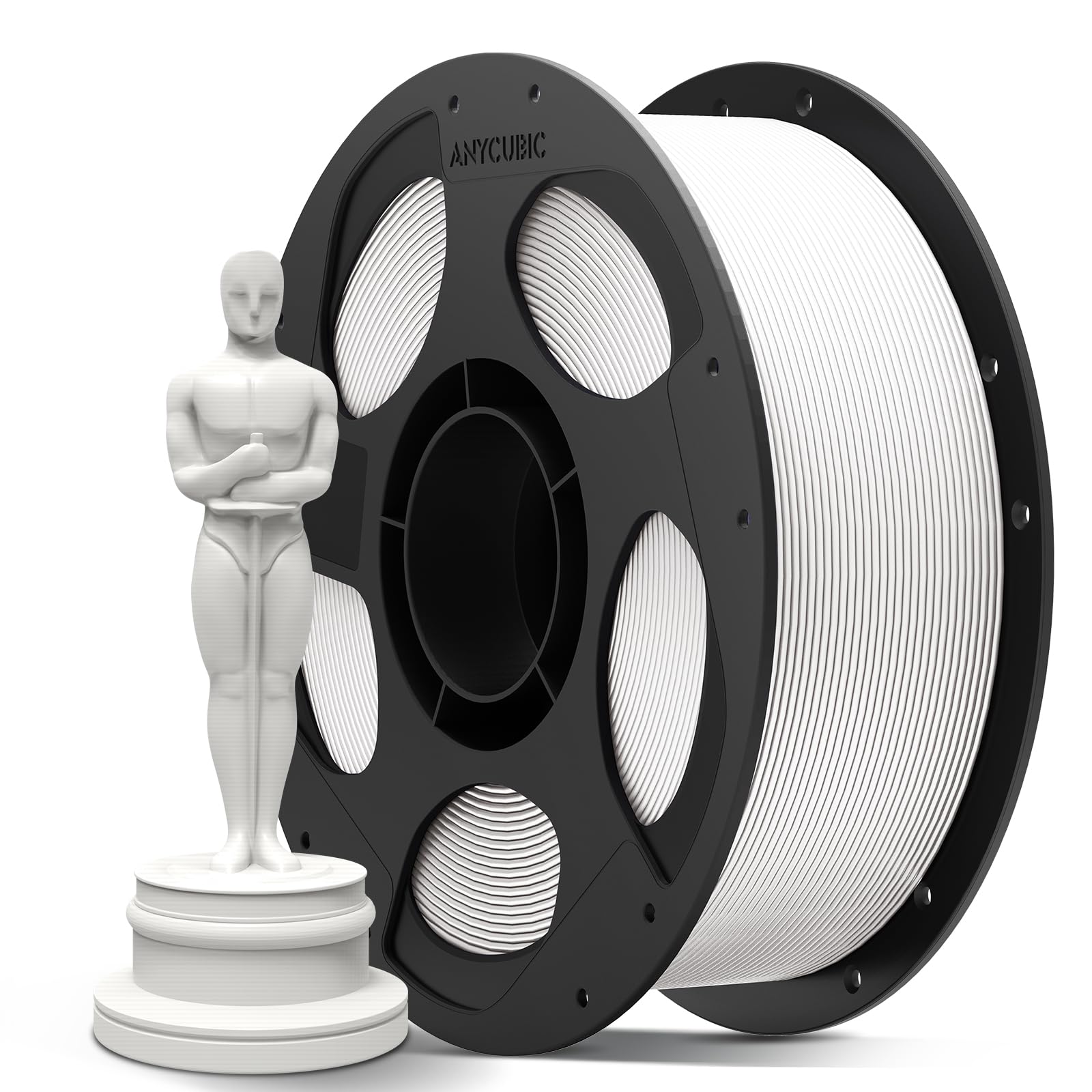 ANYCUBIC PLA Plus Filament, 1.75mm PLA+ Filament Weiß, 3D Drucker Filament für Intelligentes Drucken, 1KG