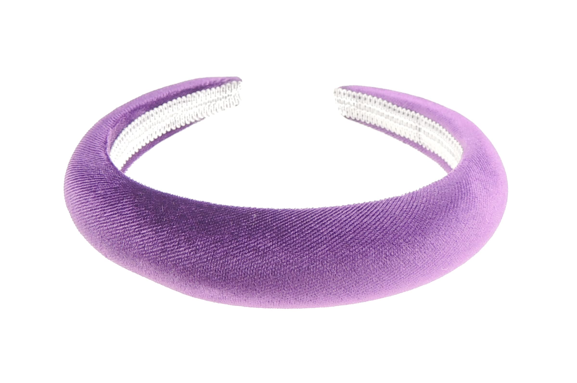 Womens Luxury Bump Padded Puffy Velvet Headband Winter Evening Wedding Party Birthday Bridal Christmas Birthday Bridesmaid Alice Band Hair Accessories Hairband, Gift Idea (Purple, Bump)