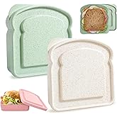 CLWVPCOT Sandwich Containers, Sandwich Containers for Lunch Box, Reusable Toast-Shaped Lunchbox, BPA-Free Plastic Food Storage with Lid, Microwave & Dishwasher Safe, for Adults & Families