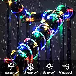 IJG Solar Rope Lights Outdoor Decoration, 8 Modes