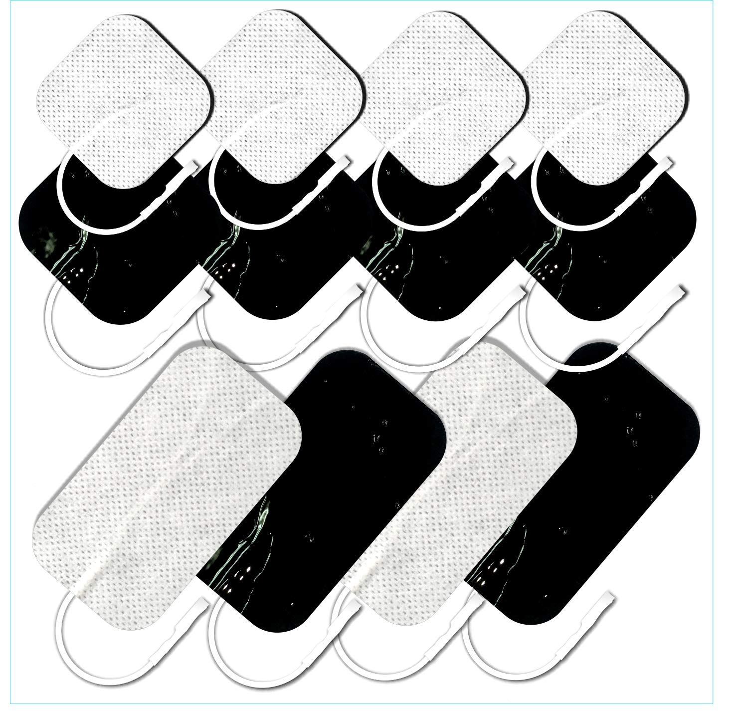 TENSPAD SILVER 12 electrodes for GLOBUS, CEFAR, PRIM, PROMED, (8 units 50x50mm + 4 units 50x90mm) with 2mm PIN connector