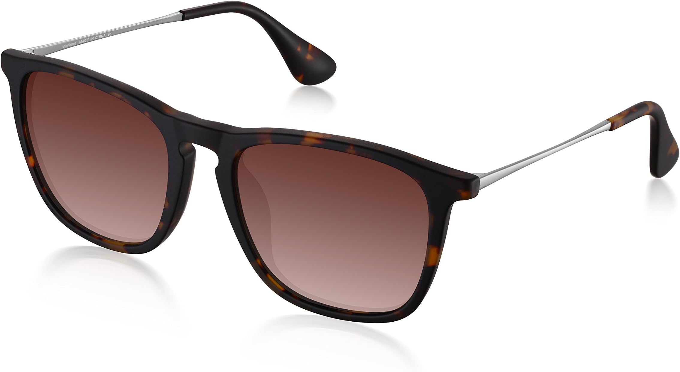 Polarized Sunglasses Women, Wenlenie Tortoiseshell Frame with Gradient Brown Lens, UV 400 Protection W4187