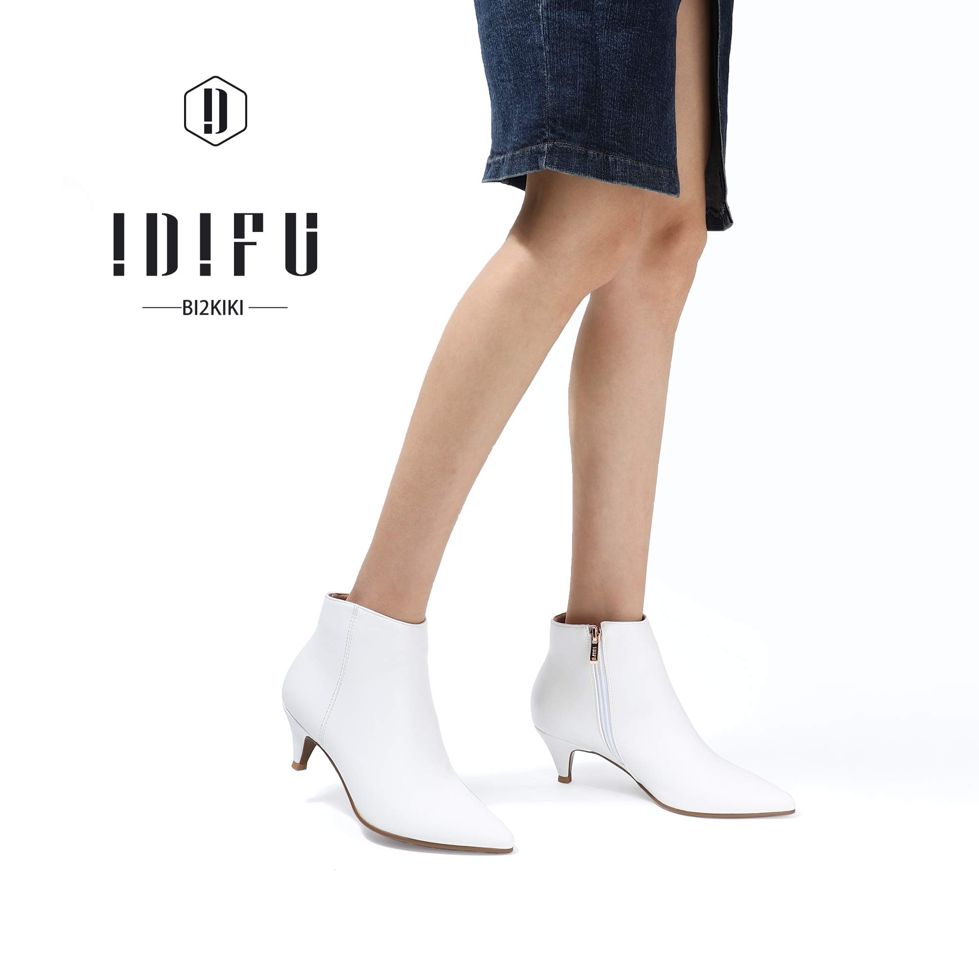 IDIFU Women Booties Low Kitten Heel Ankle Boots Pointed Toe Short Boots Dress Sexy Shoes - Image 3