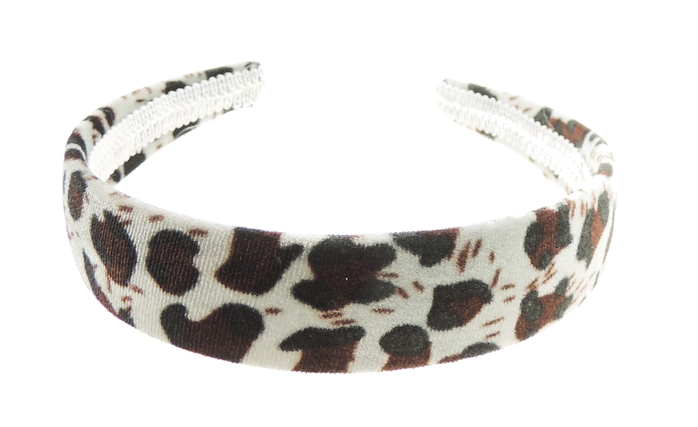 Womens Plush Velvet Evening Wide Flat 3cm Winter Boho Vintage Headband Alice Band Hair Accessories Hairband Christmas Birthday Wedding Bridesmaid Animal Print Leopard Big Cat Print (Grey Leopard)