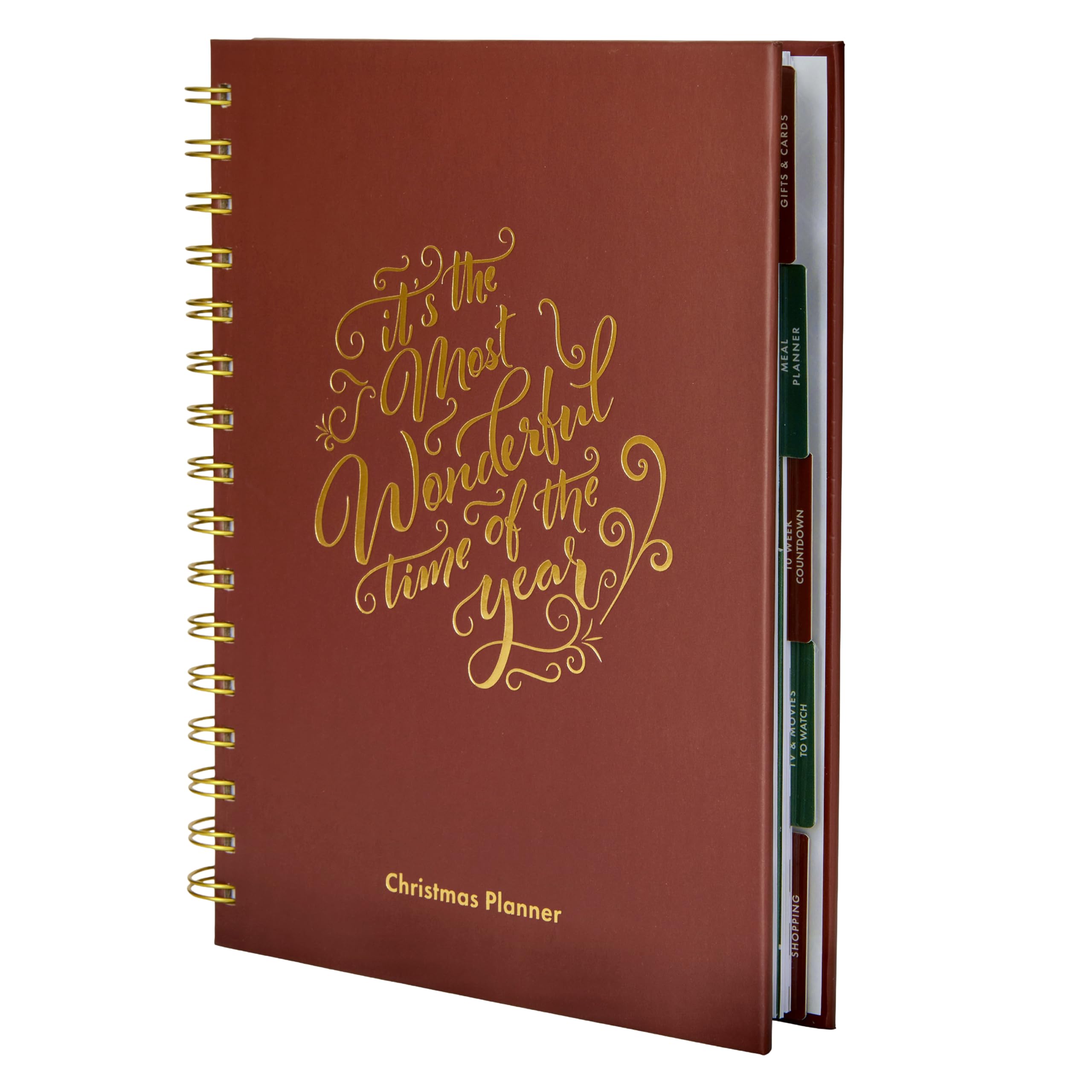 Christmas Planner/Organiser - A5 Hardcover Notebook - Perfect for Budgeting - Weekly Countdown with Shopping List - Daily Meal Planner - 120 GSM FSC Paper - Perfect Planner Company (Mulberry)