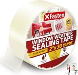 XFasten Transparent Window Weather Sealing Tape 2 in x 30 yd Clear view 1