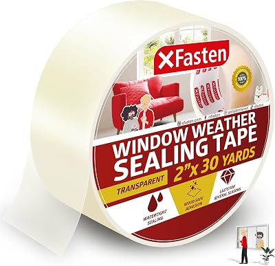 XFasten Transparent Window Weather Sealing Tape 2 in x 30 yd Clear
