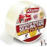 XFasten Transparent Window Weather Sealing Tape, 2-Inch x 30 Yards (50.8mm x 27.43m), Clear Window Draft Isolation Sealing Fi