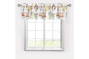 HawSkgFub Baby Boy Girl Farm Animals Life Unisex Nursery Curtains Valance 54 x 18, Cow Pig Sheep Chicken Barn Short Window Topper Curtain Rod Pocket, Kids Toddler Bedroom Playroom Home Kitchen Decor