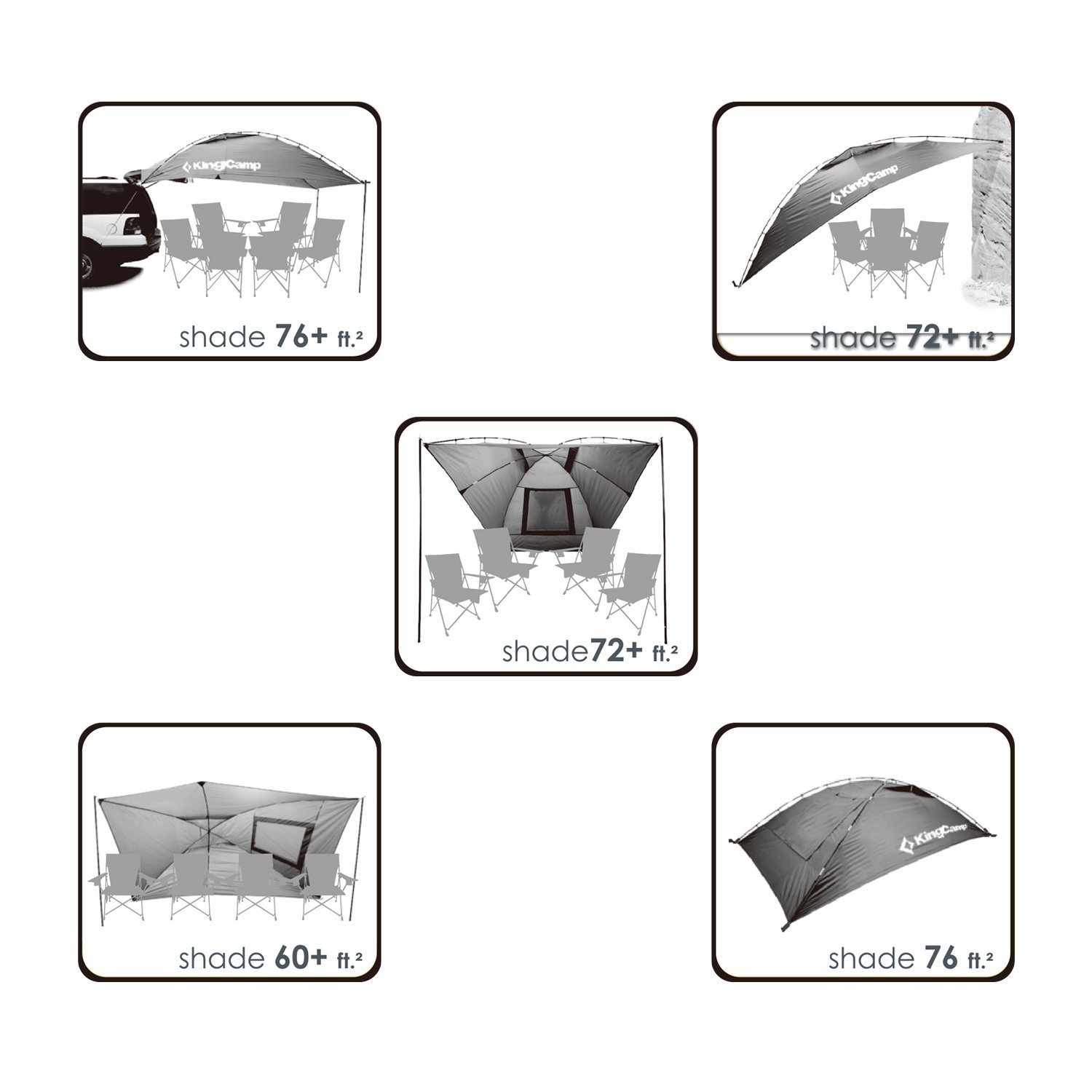 Amazoncom KingCamp Awning Sun Shelter Auto Canopy Camper Trailer