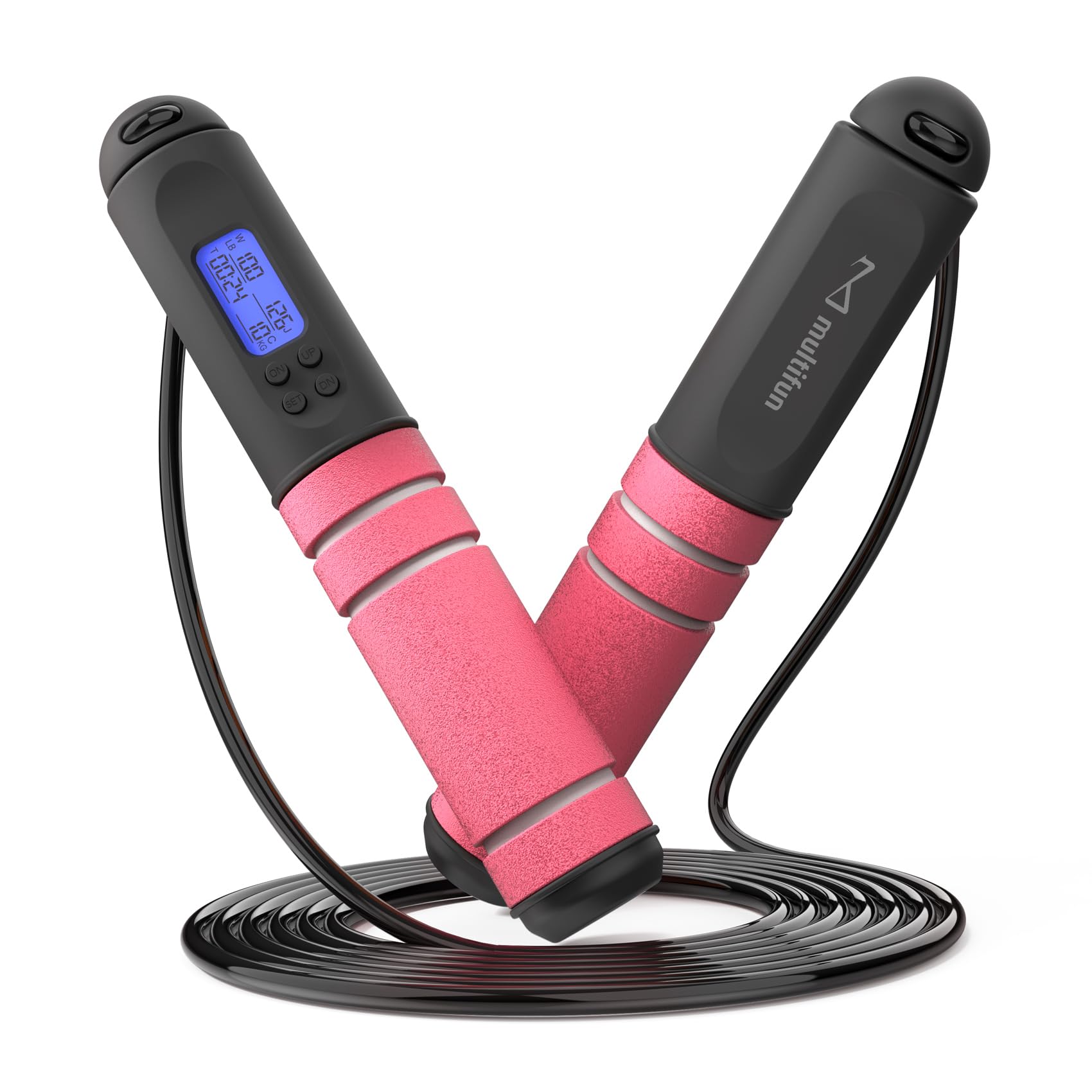 Photo 1 of Jump Rope, multifun Speed Skipping Rope with Calorie Counter, Adjustable Digital Counting Jump Rope with Ball Bearings and Alarm Reminder for Fitness, Crossfit, Exercise, Workout, Boxing, MMA, Gym