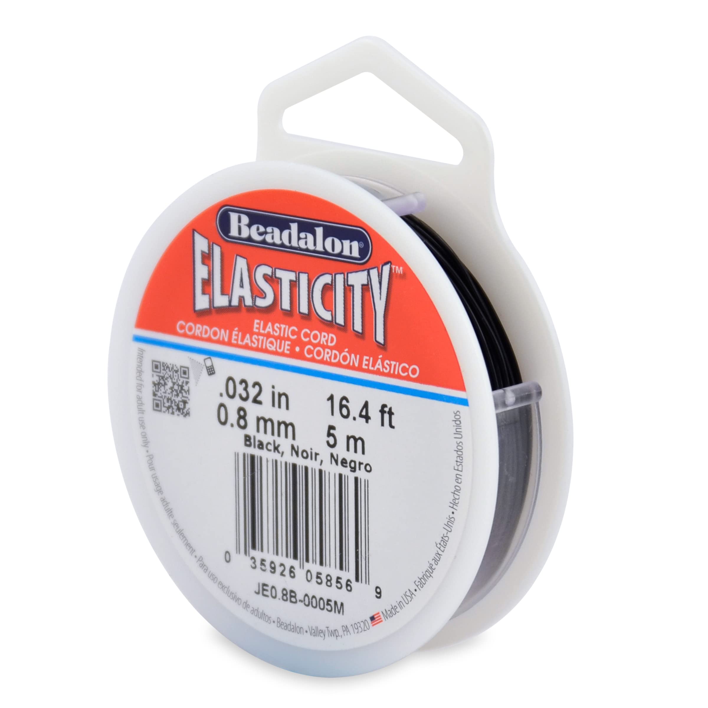 Beadalon 0.8 mm 5 m Elastcity, Black