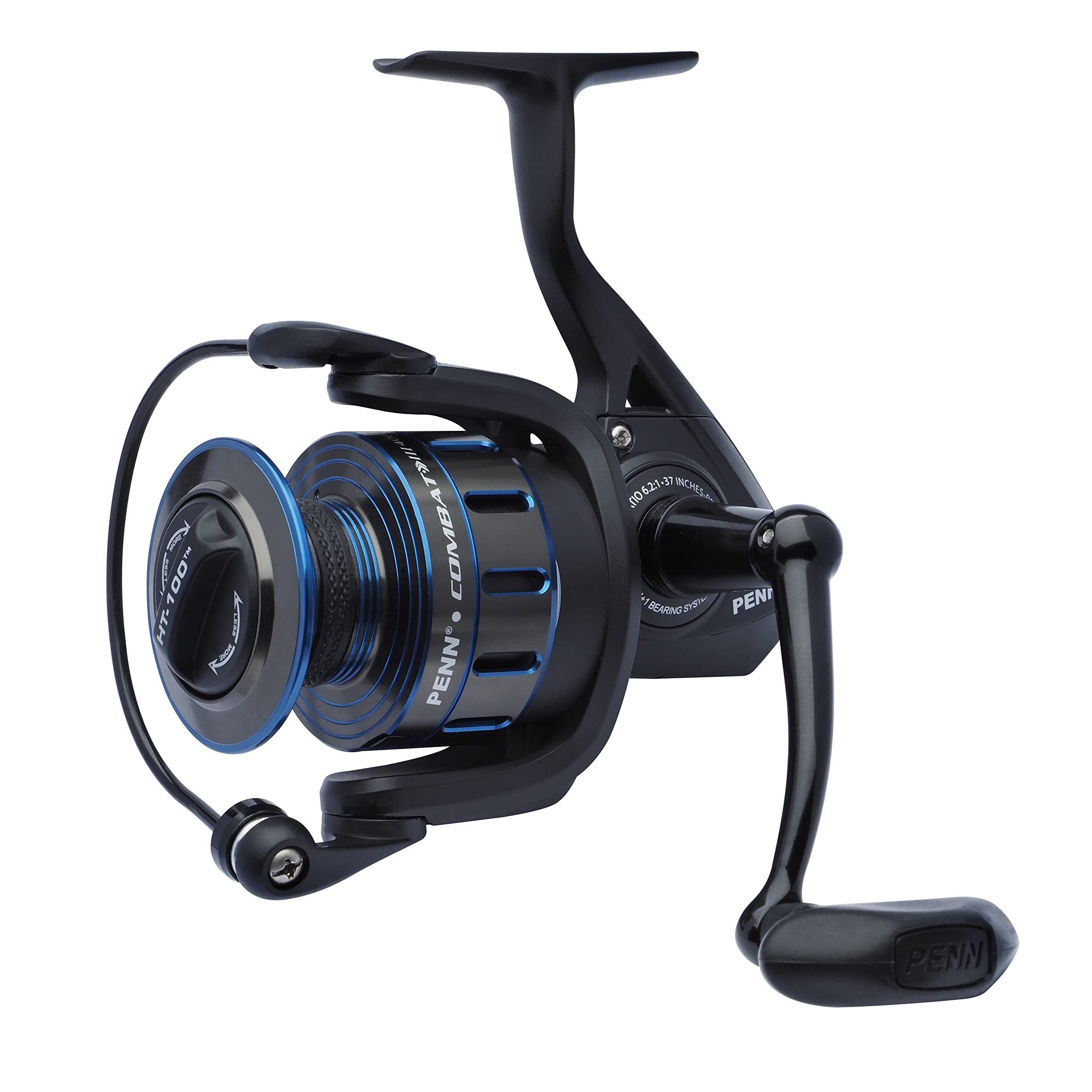 PENN Combat III, Fishing Reel, Spinning Reels, Sea Fishing, Versatile Sea Fishing Reel For Boat, Kayak, Shore, Spinning, Jigging, Surf, and All-Round Use, Unisex, Black / Blue, 5000