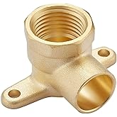 Minimprover 2 Pack Brass Construction 1/2-Inch Drop Ear 90-Degree Elbow,1/2" Sweat x 1/2" Female NPT,Hose Pipe Fitting