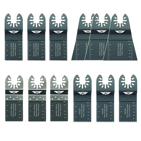 12 x TopsTools FAKA12 Fast Fit Mix Klingen für Dewalt Black und Decker Bosch Fein (Nicht-StarLock) Makita Milwaukee Ryobi Wor