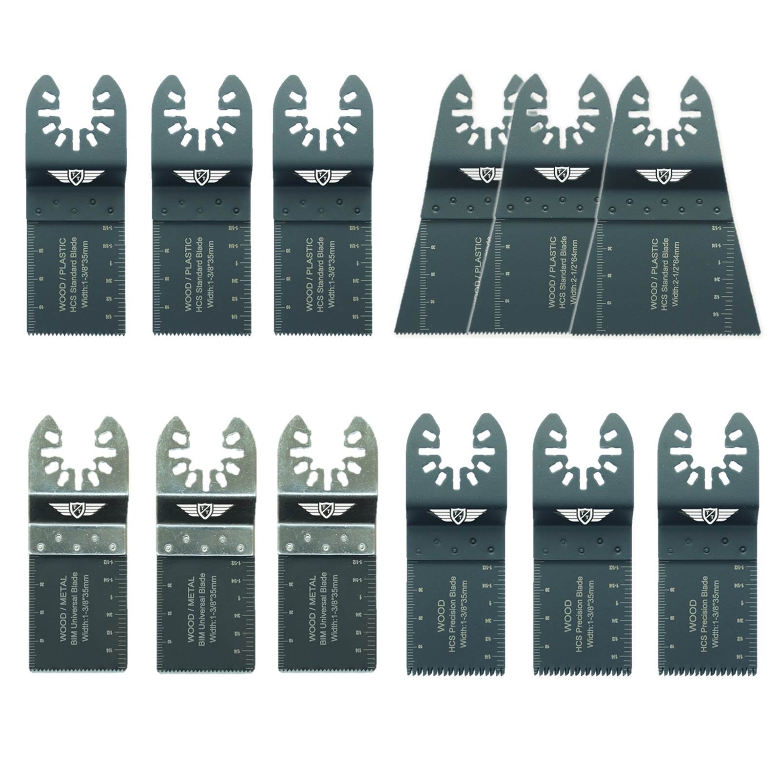 12 x TopsTools FAKA12 Fast Fit Mix Blades Compatible with Dewalt Stanley Black and Decker Bosch Fein (Non-StarLock) Makita Milwaukee Hitachi Parkside Ryobi Worx Workzone Multitool Accessories