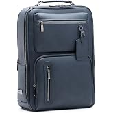 Maverick &amp; Co. Explorer Plus 16 Inch Laptop Backpack for Men Women, Navy | 16.4L laptop backpack in vegan leather with smart organizer sleeves for daily office