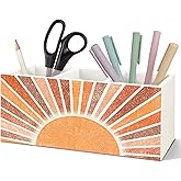 SNNDER Boho Office Desk Accessories, Retro Boho Sun Sunshine Sunrise Sunset Pen Pencil Holder Organizer for Home Office Desk Accessories