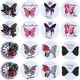 WEWAYSMILE 16pcs Silicone Focal Beads - Flat Round & Lovely Shapes for DIY Handicrafts & Beaded Pen Lanyards (Butterfly)