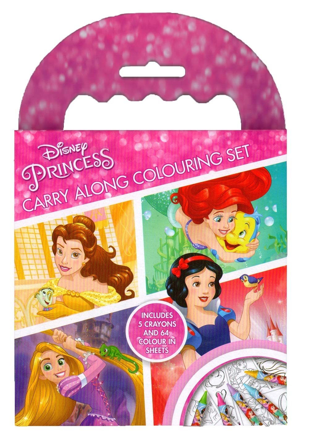 Disney Princess Carry Along Colouring Set Crayon Drawing Travel Pack Activity Pack