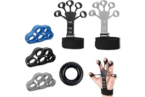 Grip Strength Trainer 8 Pack Hand Finger Exerciser Set with Resistance Bands Forearm Wrist Strengthener Silicone Grippers Str