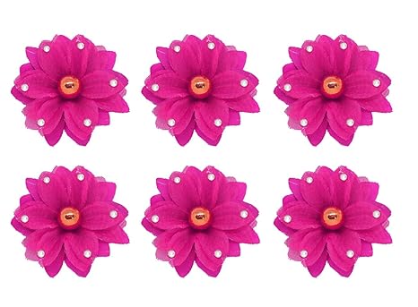 Buy Majik Set Of 6 Pcs Wedding Flower Hair Clips For Girls And