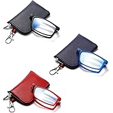 OWTXIS Folding Reading Glasses for Women Men, Blue Light Easy Carry Readers with Ultra-light Pocket Keychain Bags
