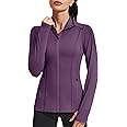 PINSPARK Women's Athletic Jackets Slim Fit Workout Jacket Full Zip Up Running Gym Yoga Sports Tops with Pockets
