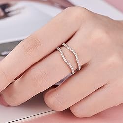 SHELOVES Curved Ring Guard Enhancer Cubic Zirconia