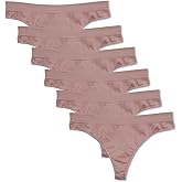 Kalon 6 Pack Women's Nylon Spandex Thong Underwear