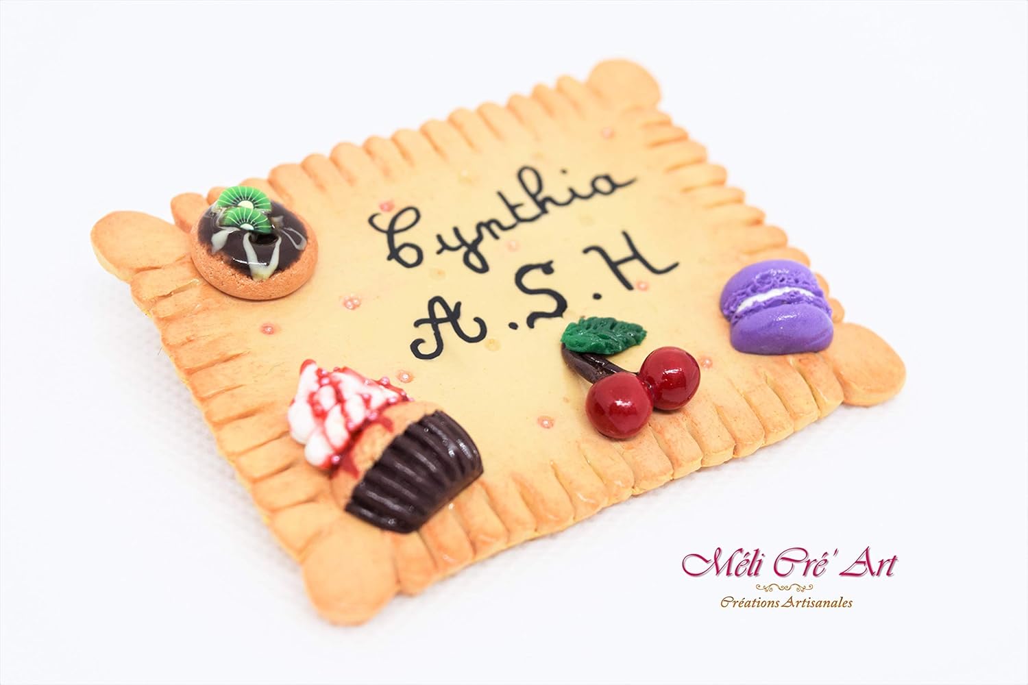 Gourmand Biscuit Badge Metier Personnalisable Fimo Dieteticienne Nutritionniste Vetements Chaussures Et Accessoires Produits Handmade Centroarco Com